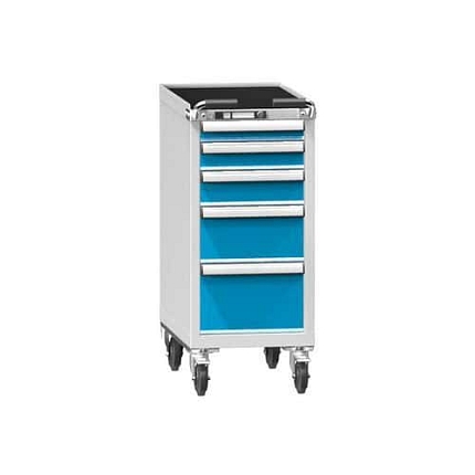Dílenský vozík ZH, 5 zásuvek, 1060 x 442 x 753 mm, šedá/modrá