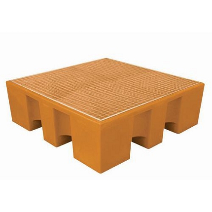 Plastová záchytná vana s plastovým roštem, kapacita 450 l - Manutan Expert 