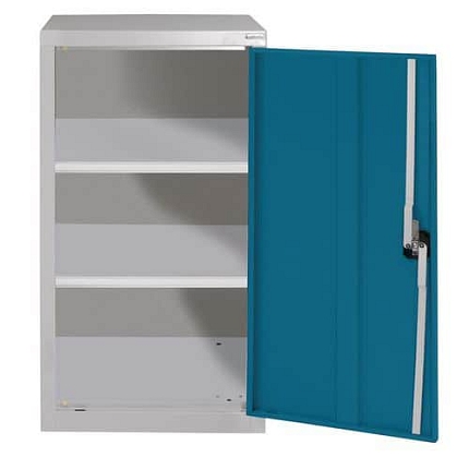 Kovová dílenská skříň Acial, 102 x 54 x 50 cm, šedá/modrá