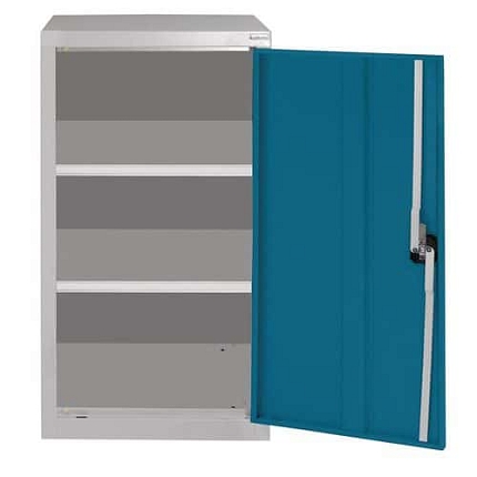 Kovová dílenská skříň Acial, 102 x 54 x 43 cm, šedá/modrá