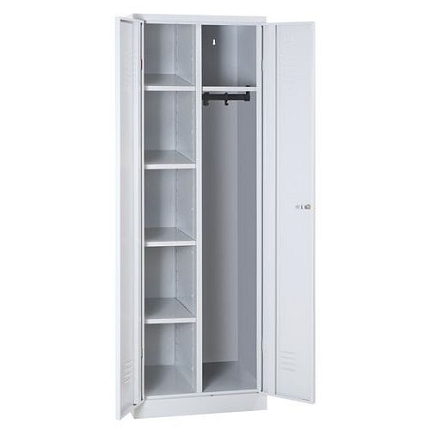 Kovová úklidová skříň, 5 polic, 180 x 60 x 50 cm - Manutan Expert