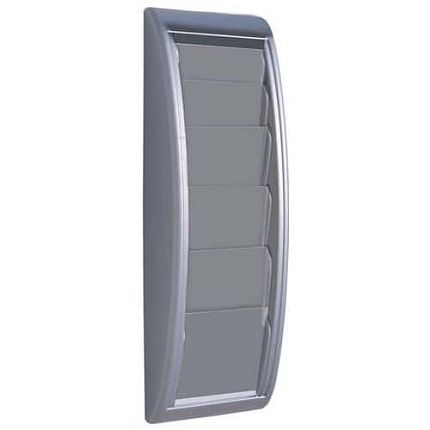 Závěsný držák na prospekty Paperflow QuickFit, 5 přihrádek, šedý