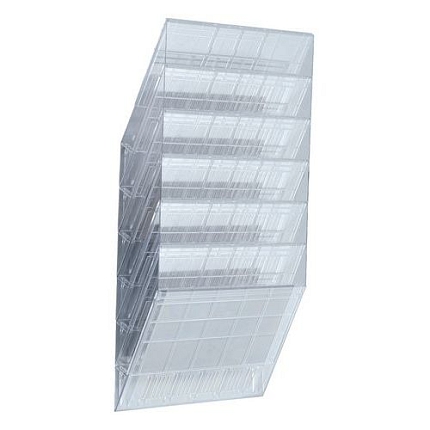 Nástěnný stojan na brožury Flexibox, výška 62 cm, šířka 34,8 cm, bílý