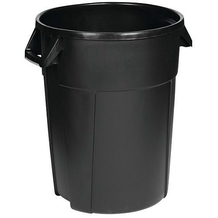 Plastový odpadkový koš Manutan Expert Pure, objem 85 l, černá