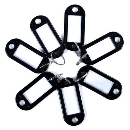 Klíčenky s kroužkem Manutan Expert, 100 ks, černé