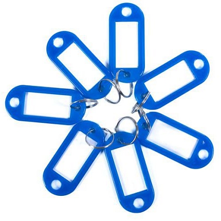 Klíčenky s kroužkem Manutan Expert, 100 ks, modré