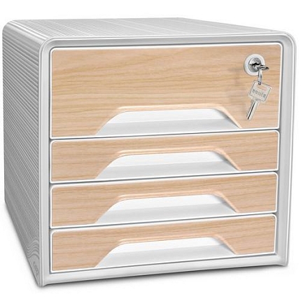 Zásuvkový modul Smoove - CEP, dekor buk, 4 zásuvky