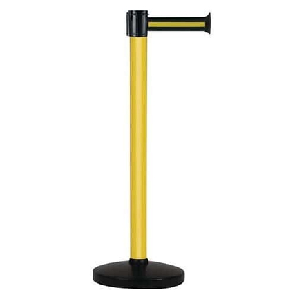 Zahrazovací sloupek s pásem na základně, žlutý