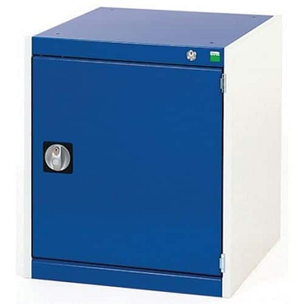 Dílenská skříň Bott Cubio, 70 x 52,5 x 52,5 cm, perfo dveře, šedá-modrá