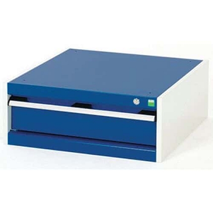 Dílenská zásuvková skříň Bott Cubio, 25 x 65 x 75 cm, 1 zásuvka, šedá-modrá