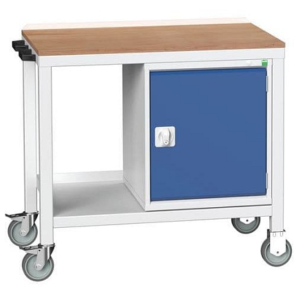 Mobilní dílenský stůl Bott Verso Weld, 93 x 100 x 60 cm, 1 skříňka, multiplex, šedá-modrá