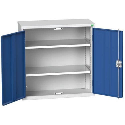 Dílenská skříň policová Bott Verso, 80 x 80 x 35 cm, 2 police, šedá-modrá