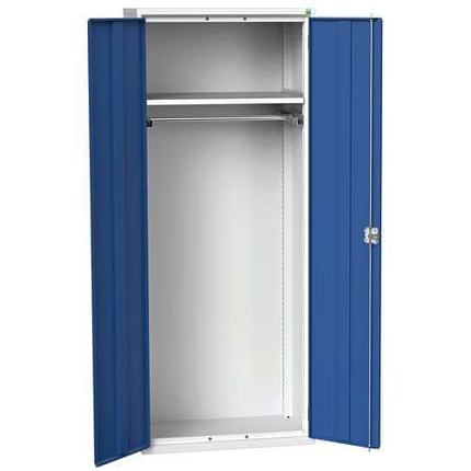 Kovová skříň pro údržbu Bott Verso, 200 x 80 x 55 cm, 1 police, šedá-modrá