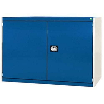 Dílenská skříň Bott Cubio 160, 90 x 130 x 52,5 cm, perfo dveře, šedá-modrá