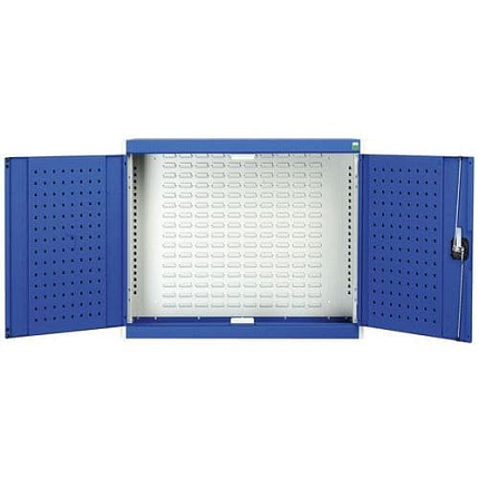 Závěsná skříňka Bott Cubio, zadní panel typu louvre, 70 x 80 x 32,5 cm, šedá-modrá