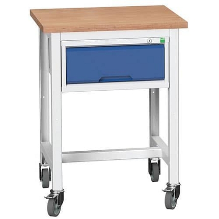 Mobilní dílenský stůl Bott Verso Storage, 93 x 70 x 60 cm, 1 zásuvka, multiplex, šedá-modrá