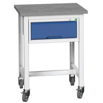 Mobilní dílenský stůl Bott Verso Storage, 93 x 70 x 60 cm, 1 zásuvka, linoleum, šedá-modrá
