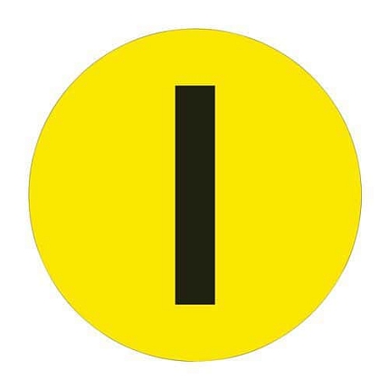 Kulatá samolepicí značka na zem, písmeno I