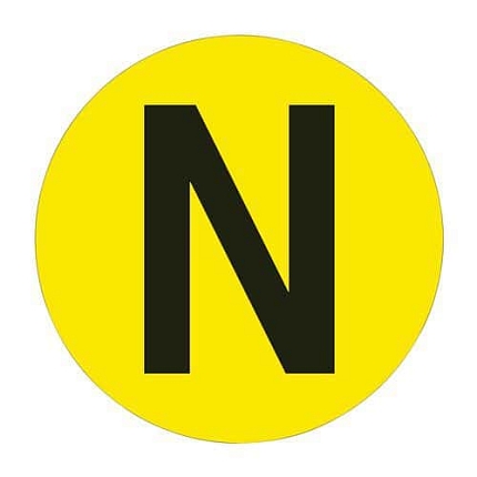 Kulatá samolepicí značka na zem, písmeno N