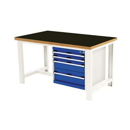 Pracovní stůl Bott Cubio, fenol, 4 zásuvky, 90 x 150 cm