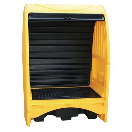 Krytá plastová záchytná vana, pro 4 sudy, záchytná kapacita 485 l