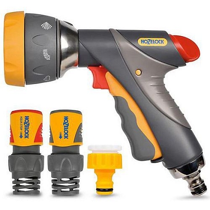 Rozstřikovač plastový, pistolový, 7 typů trysek - Hozelock Multi Spray Pro, sada