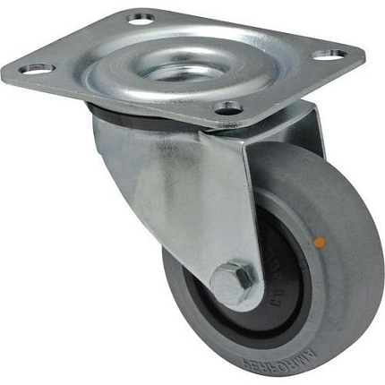 Gumové antistatické transportní kolo s přírubou, průměr 125 mm, otočné, kuličkové ložisko