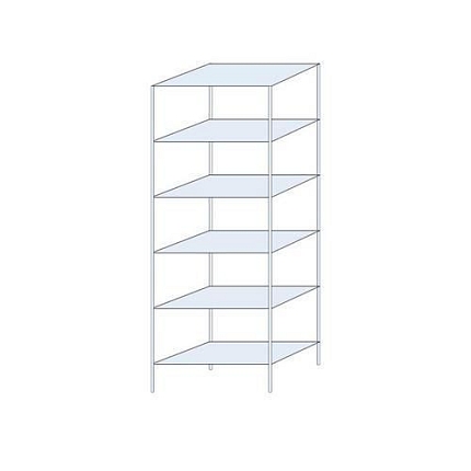Kovový regál Perun, základní 250 x 90 x 50 cm, 1 110 kg, 6 polic, pozink