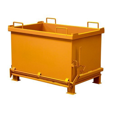 Kontejner s výklopným víkem, objem 2 000 l, žlutý