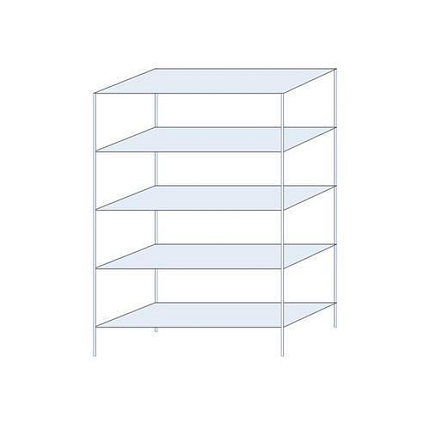 Kovový regál Tauret, základní 200 x 130 x 50 cm, 1 200 kg, 5 polic, pozink