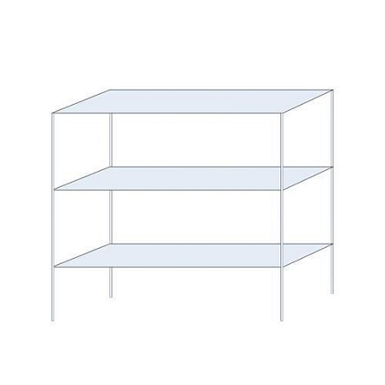 Kovový regál Andras, základní, 200 x 200 x 60 cm, 1 200 kg, 3 police, pozink