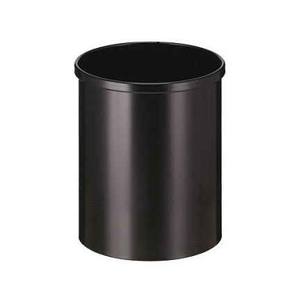 Kovový odpadkový koš Tube, objem 15 l, černý
