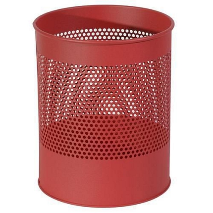 Kovový odpadkový koš Gap, objem 15 l, červený