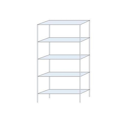 Kovový regál Tauret, základní 200 x 100 x 30 cm, 1 200 kg, 5 polic, pozink
