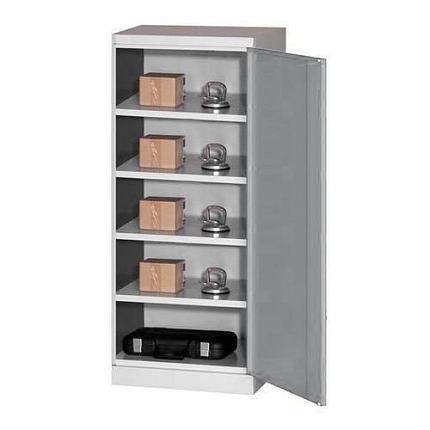 Kovová dílenská skříň, 199 x 80 x 60 cm, šedá/šedá