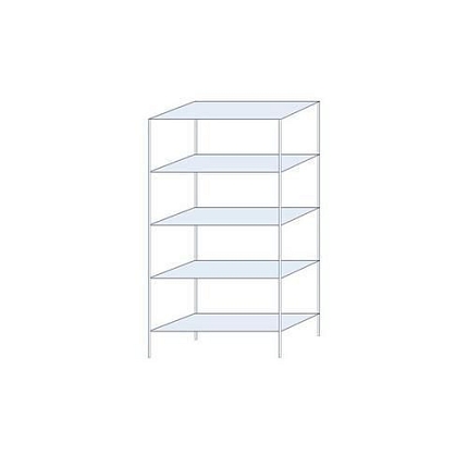 Kovový regál Ogmios, základní, 200 x 100 x 40 cm, 1 300 kg, 5 polic, 250 kg/police, pozink