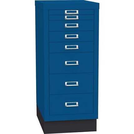 Jednořadá kovová kartotéka A4 Esk, 8 zásuvek, modrá