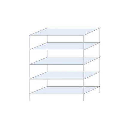 Kovový regál Perun, základní, 200 x 150 x 60 cm, 725 kg, 5 polic, pozink