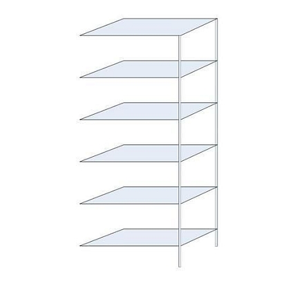 Kovový regál Tauret, přístavbový 250 x 100 x 50 cm, 1 200 kg, 6 polic, pozink