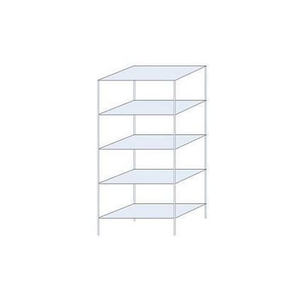 Kovový regál Perun, základní 200 x 90 x 50 cm, 925 kg, 5 polic, pozink