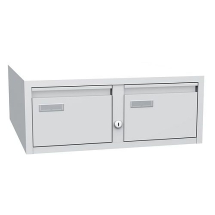 Samostatná dvouřadá kovová lístkovnice A5 Severn, 2 zásuvky, šedá