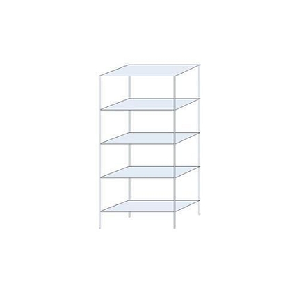 Kovový regál Perun, základní 200 x 90 x 40 cm, 1 175 kg, 5 polic, pozink