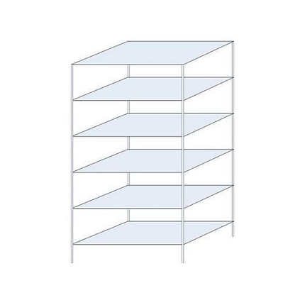 Kovový regál Taranis, základní, 250 x 130 x 80 cm, 1 320 kg, 6 polic, stříbrný
