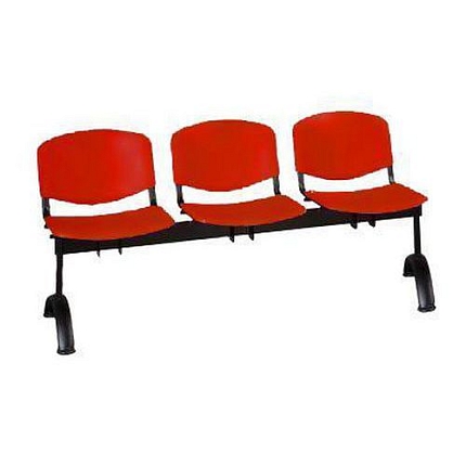 Lavice ISO Plast, třímístná, červená