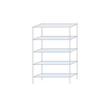 Kovový regál Perun, základní, 200 x 120 x 32 cm, 1 025 kg, 5 polic, pozink