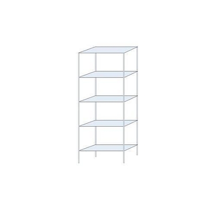 Kovový regál Taranis, základní, 200 x 75 x 30 cm, 1 460 kg, 5 polic, stříbrný