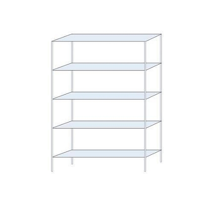 Kovový regál Tauret, základní 200 x 130 x 30 cm, 1 200 kg, 5 polic, pozink