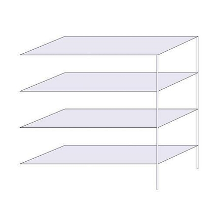 Drátěný regál Hefaistos, přístavbový, 160 x 152 x 61 cm, 200 kg, 4 police, stříbrný