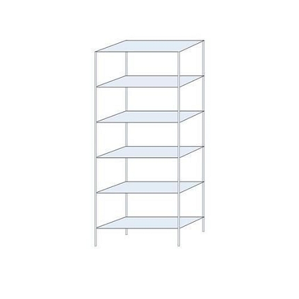 Kovový regál Ogmios, základní, 250 x 100 x 40 cm, 1 700 kg, 6 polic, 250 kg/police, pozink