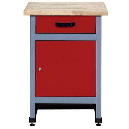Dílenský stůl Monti, 84 x 60 x 60 cm, 1 zásuvka, 1 skříňka